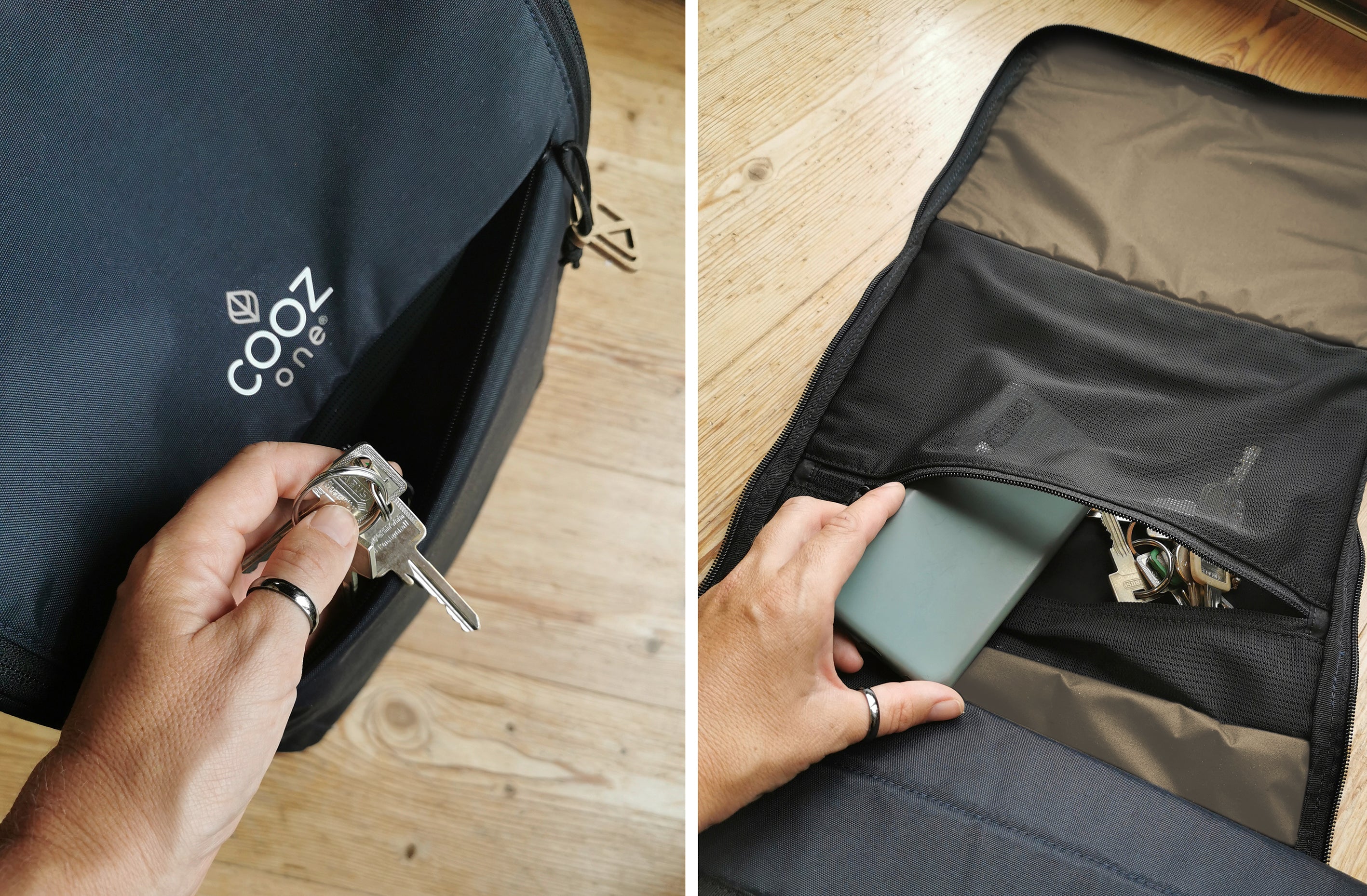 COOZ one Wickelrucksack mit  Utensilientasche. Nachhaltig und fair produziert.