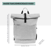 Diaper backpack Hugo - light gray