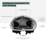 Diaper backpack Hugo - light gray