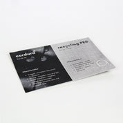 Karte mit Stoffmustern von Cordura und Recycling PES in verschiedenen Farben je nach Angebot von Anna und Oskar