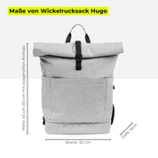 Diaper backpack Hugo - light gray