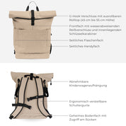 Diaper backpack Hugo - sand