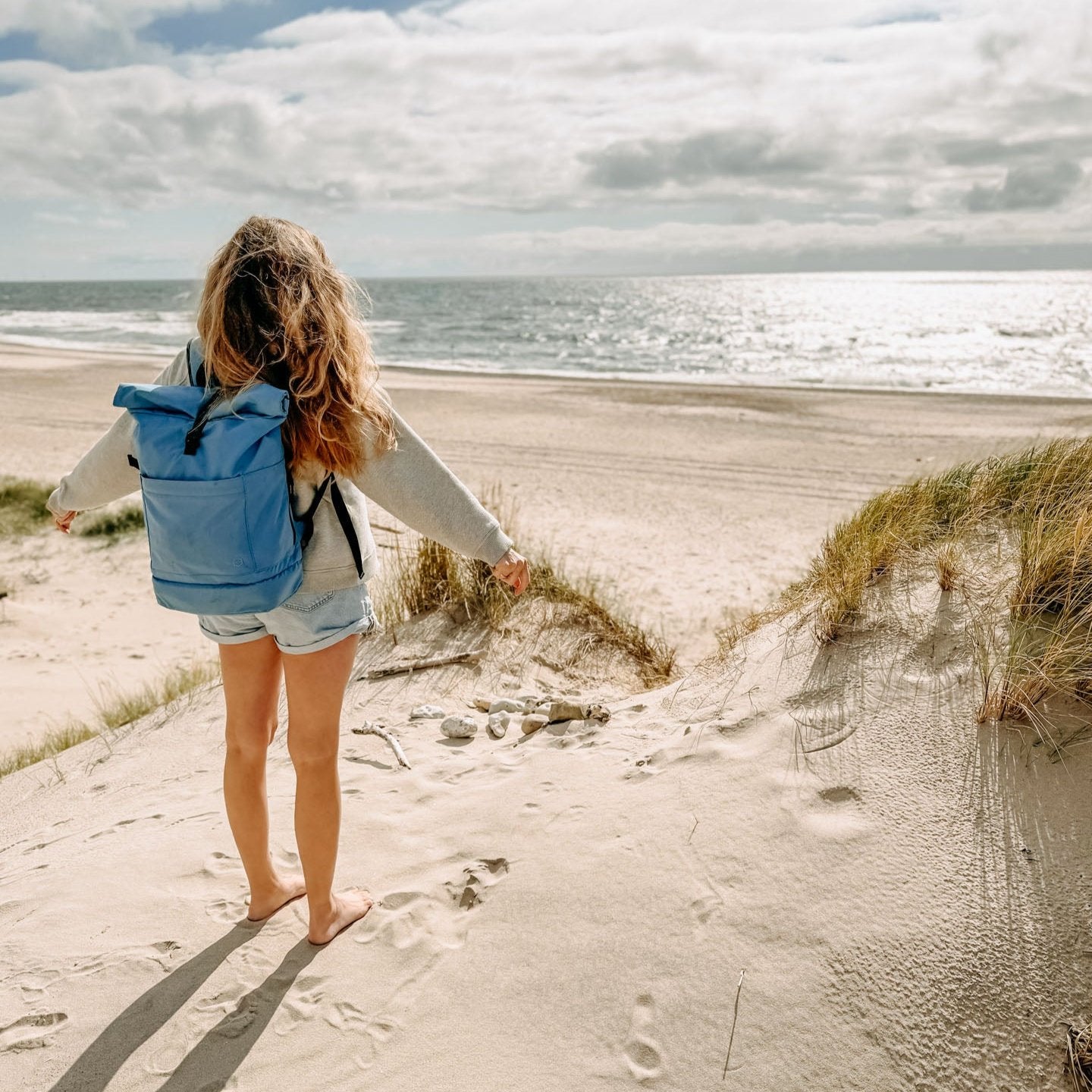 Wickelrucksack Hugo in Dänemark. Großer Rucksack für den Familienurlaub. Nachhaltig, robust und fair produziert.