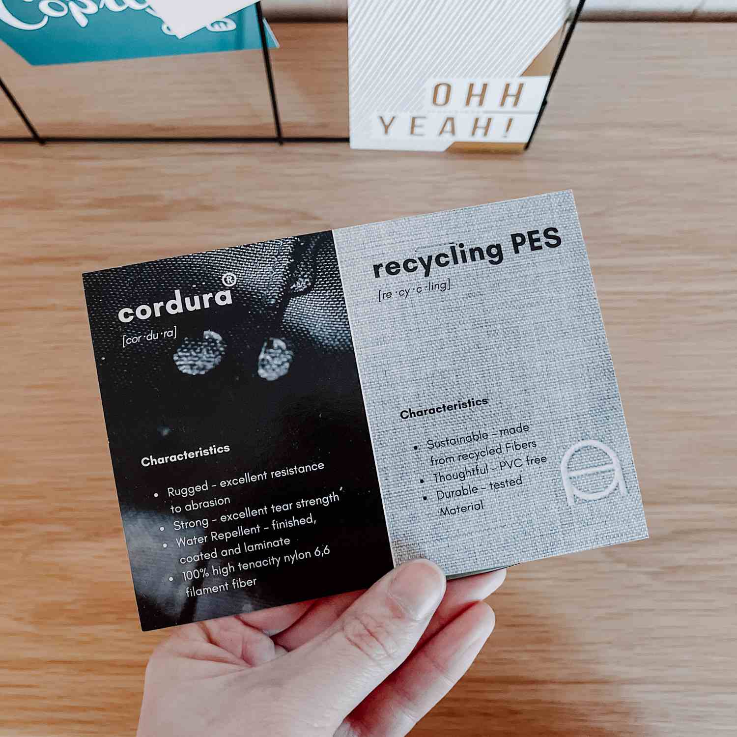 Materialmuster Farbmuster Anna und Oskar